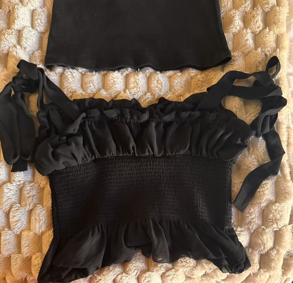 Reformation Black Knit Halter Top/Wilfred Top Summer Lot Size S